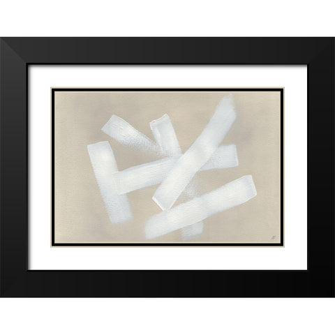 White Stripes Black Modern Wood Framed Art Print with Double Matting by Lee, Judson