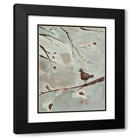 Cool Autumn Bird Black Modern Wood Framed Art Print with Double Matting by Lee, Judson