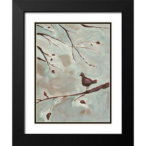 Cool Autumn Bird Black Modern Wood Framed Art Print with Double Matting by Lee, Judson
