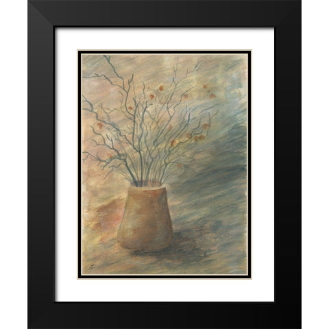 Dried Twig Buds Black Modern Wood Framed Art Print with Double Matting by Lee, Judson