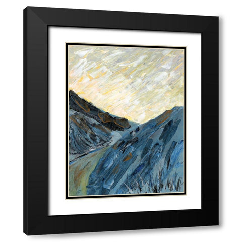 Blue Valley Black Modern Wood Framed Art Print with Double Matting by Lee, Judson