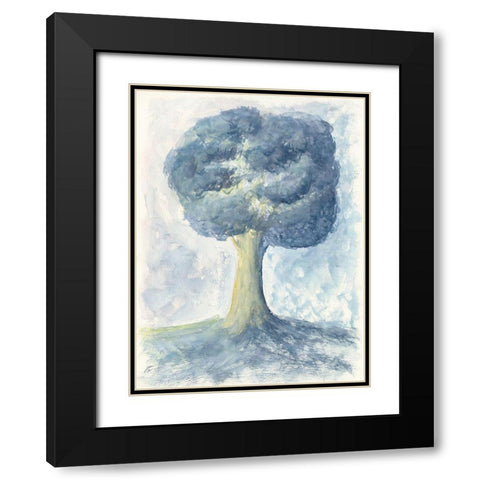 Fluffy Tree Black Modern Wood Framed Art Print with Double Matting by Lee, Judson