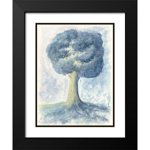 Fluffy Tree Black Modern Wood Framed Art Print with Double Matting by Lee, Judson