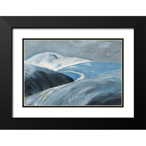 Golden Road Black Modern Wood Framed Art Print with Double Matting by Lee, Judson