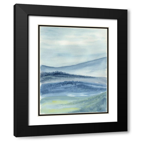 Watery Hills Black Modern Wood Framed Art Print with Double Matting by Lee, Judson