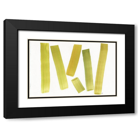 Emerald Stripes II Black Modern Wood Framed Art Print with Double Matting by Lee, Judson