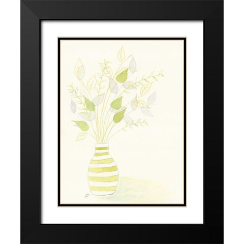Light Green Arrangement Black Modern Wood Framed Art Print with Double Matting by Lee, Judson