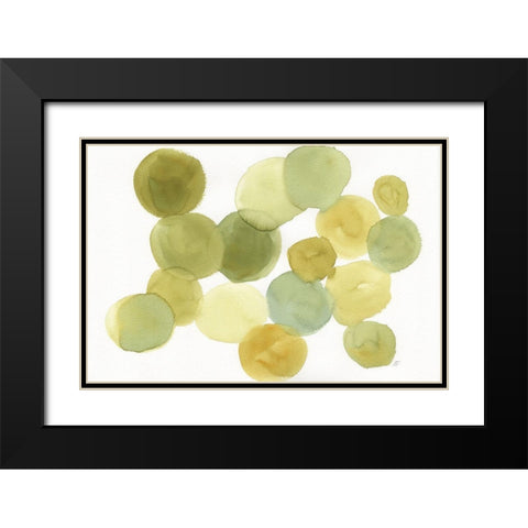 Watercolor Circle Black Modern Wood Framed Art Print with Double Matting by Lee, Judson