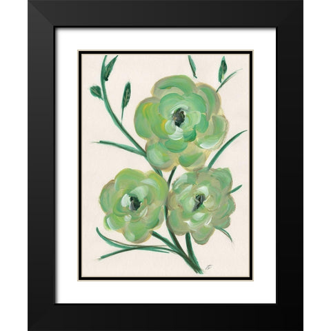 Loose Florals Black Modern Wood Framed Art Print with Double Matting by Lee, Judson