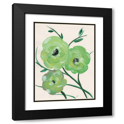 Loose Florals II Black Modern Wood Framed Art Print with Double Matting by Lee, Judson