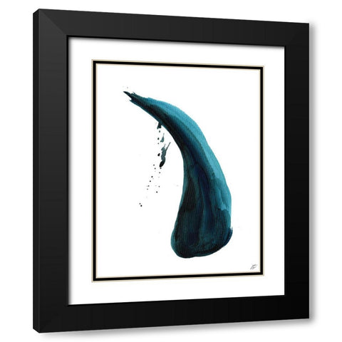 Single Blue Stroke II Black Modern Wood Framed Art Print with Double Matting by Lee, Judson