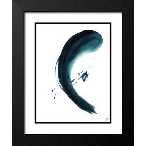 Single Blue Stroke III Black Modern Wood Framed Art Print with Double Matting by Lee, Judson