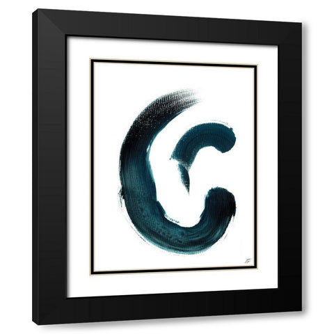 Blue Strokes Black Modern Wood Framed Art Print with Double Matting by Lee, Judson