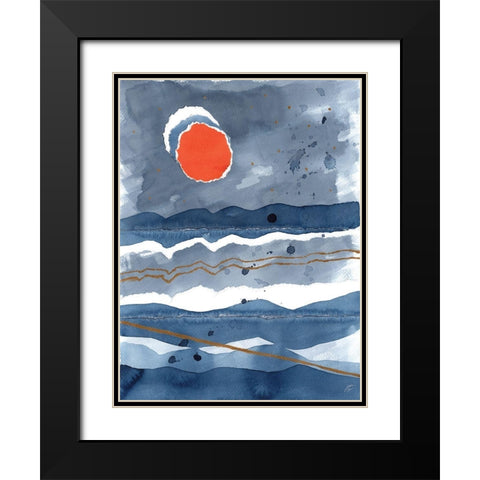 Triple Moon Black Modern Wood Framed Art Print with Double Matting by Lee, Judson