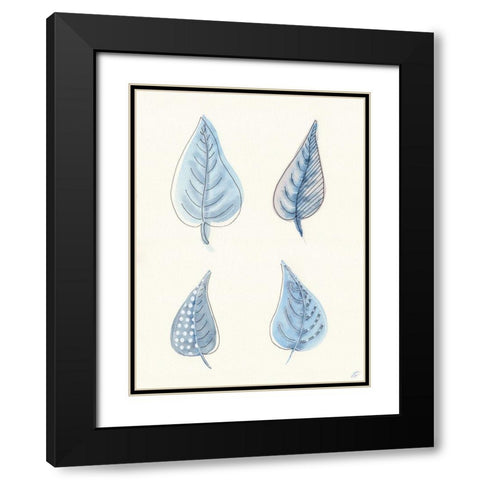 4 Leaves Black Modern Wood Framed Art Print with Double Matting by Lee, Judson