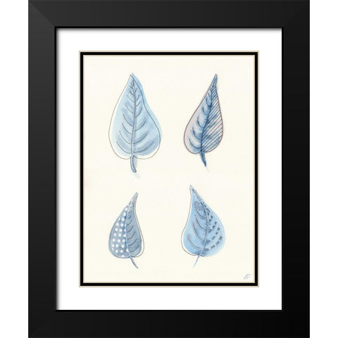 4 Leaves Black Modern Wood Framed Art Print with Double Matting by Lee, Judson
