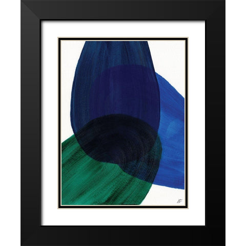 Blue Green II Black Modern Wood Framed Art Print with Double Matting by Lee, Judson