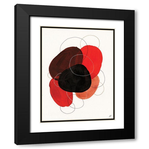 Earth Red Rounds I Black Modern Wood Framed Art Print with Double Matting by Lee, Judson