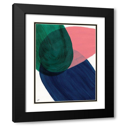 Peach-Blue-Green Black Modern Wood Framed Art Print with Double Matting by Lee, Judson