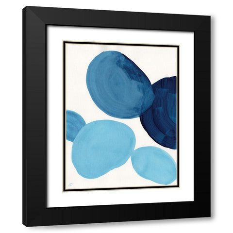 Shades of Blue I Black Modern Wood Framed Art Print with Double Matting by Lee, Judson