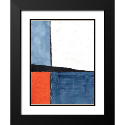 Abstract Block Black Modern Wood Framed Art Print with Double Matting by Lee, Judson