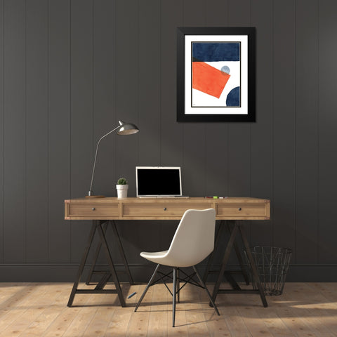 Abstract Shapes Black Modern Wood Framed Art Print with Double Matting by Lee, Judson