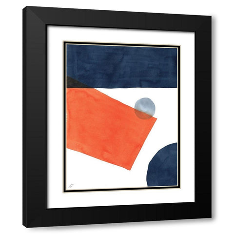 Abstract Shapes Black Modern Wood Framed Art Print with Double Matting by Lee, Judson