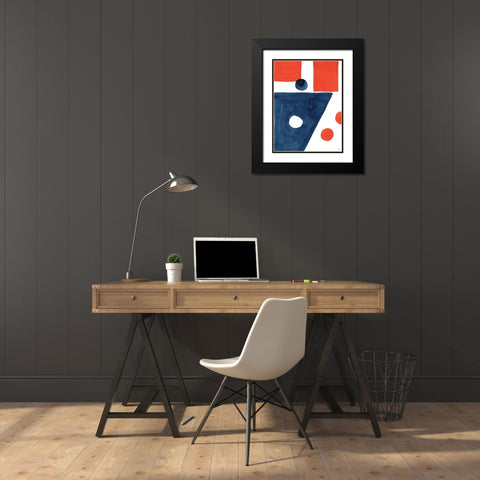 Whole and Circle Abstract Black Modern Wood Framed Art Print with Double Matting by Lee, Judson