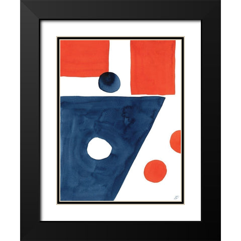 Whole and Circle Abstract Black Modern Wood Framed Art Print with Double Matting by Lee, Judson