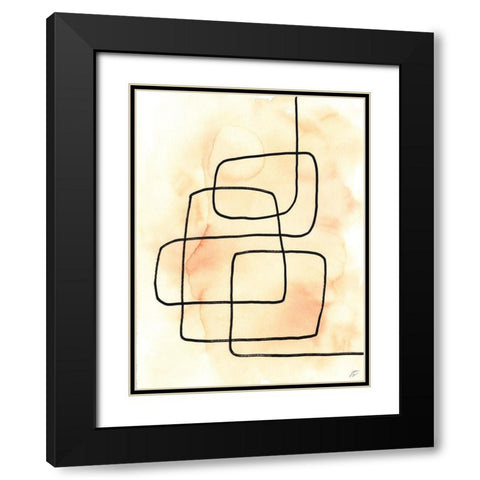 Wandering Lines Black Modern Wood Framed Art Print with Double Matting by Lee, Judson