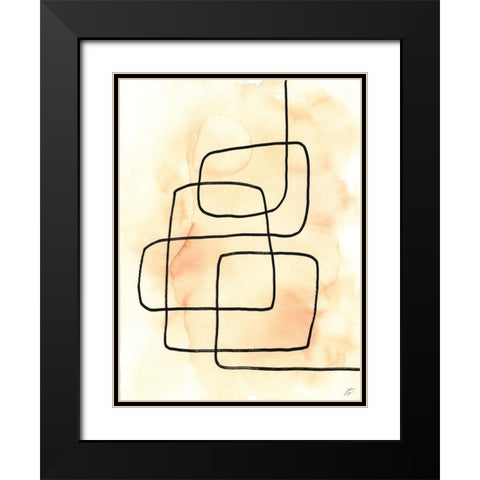 Wandering Lines Black Modern Wood Framed Art Print with Double Matting by Lee, Judson