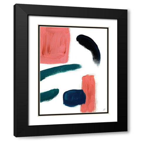 Blocks and Brush Strokes II Black Modern Wood Framed Art Print with Double Matting by Lee, Judson