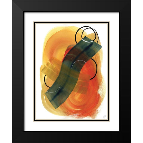 Thin Circles I Black Modern Wood Framed Art Print with Double Matting by Lee, Judson
