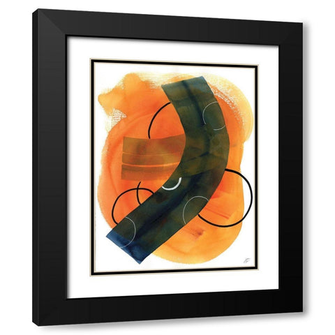 Thin Circles II Black Modern Wood Framed Art Print with Double Matting by Lee, Judson