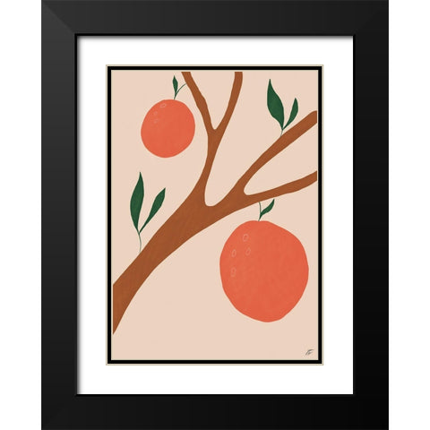 Orange Tree II Black Modern Wood Framed Art Print with Double Matting by Lee, Judson