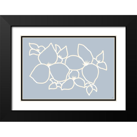 Flower Lines Black Modern Wood Framed Art Print with Double Matting by Lee, Judson