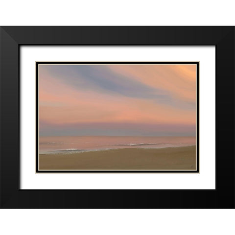 Beach Sunset Black Modern Wood Framed Art Print with Double Matting by Lee, Judson