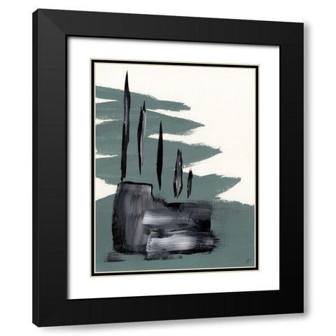 Green and Gray Black Modern Wood Framed Art Print with Double Matting by Lee, Judson