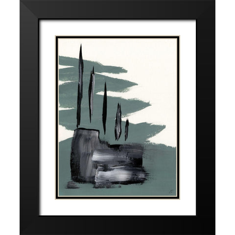 Green and Gray Black Modern Wood Framed Art Print with Double Matting by Lee, Judson