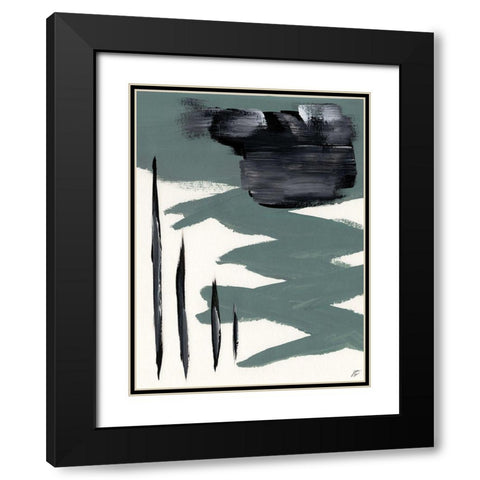 Green and Gray II Black Modern Wood Framed Art Print with Double Matting by Lee, Judson