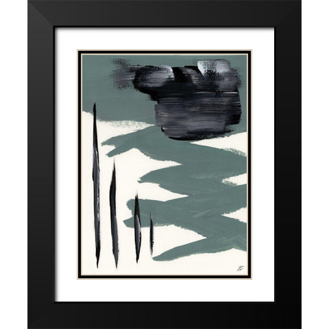 Green and Gray II Black Modern Wood Framed Art Print with Double Matting by Lee, Judson