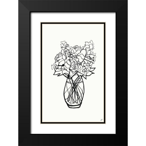 Floral Arrangement I Black Modern Wood Framed Art Print with Double Matting by Lee, Judson