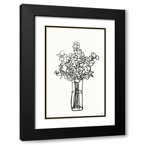 Floral Arrangement II Black Modern Wood Framed Art Print with Double Matting by Lee, Judson