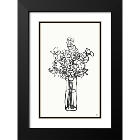 Floral Arrangement II Black Modern Wood Framed Art Print with Double Matting by Lee, Judson