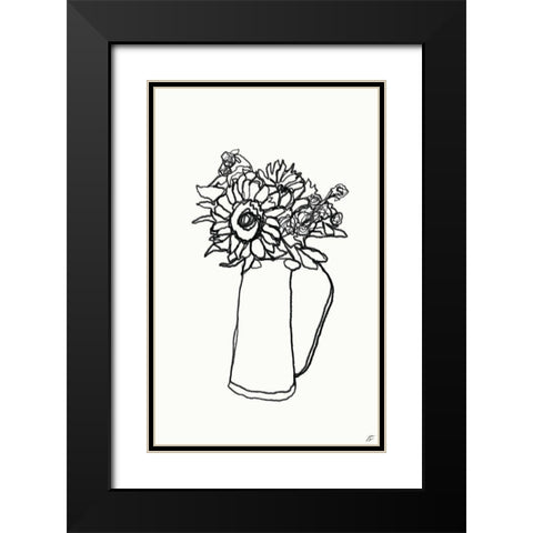 Floral Arrangement V Black Modern Wood Framed Art Print with Double Matting by Lee, Judson