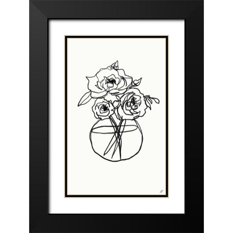 Floral Arrangement VI Black Modern Wood Framed Art Print with Double Matting by Lee, Judson