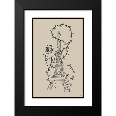 Eiffel Tower II Black Modern Wood Framed Art Print with Double Matting by Lee, Judson