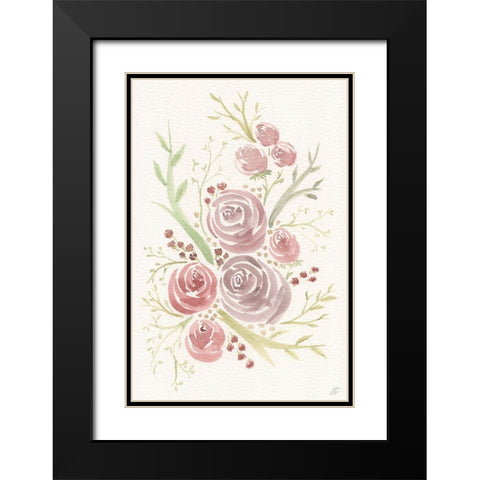 Soft-Violet Roses Black Modern Wood Framed Art Print with Double Matting by Lee, Judson