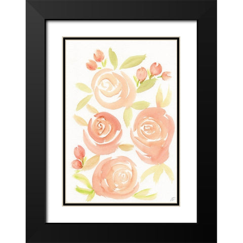 Pale Roses Black Modern Wood Framed Art Print with Double Matting by Lee, Judson