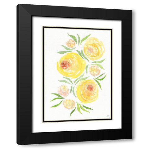 Yellow Roses Black Modern Wood Framed Art Print with Double Matting by Lee, Judson